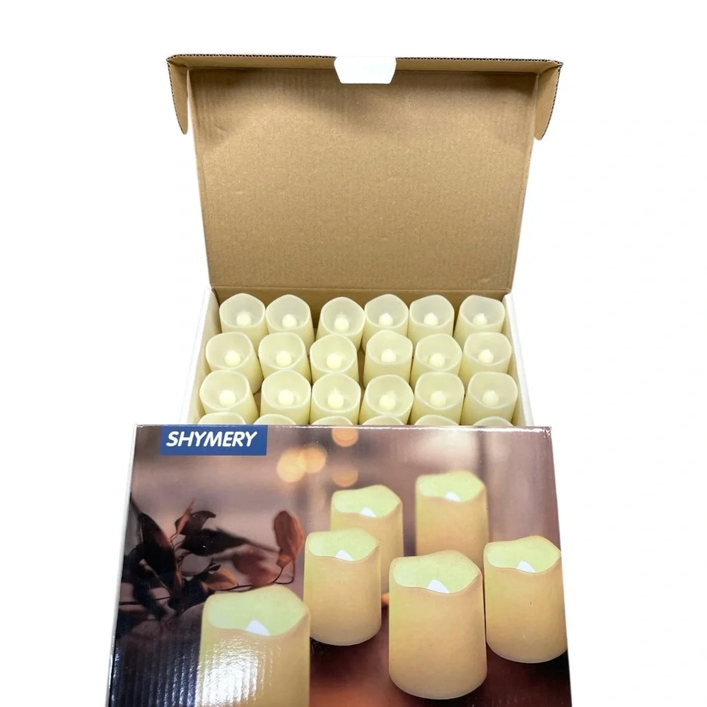 2 Packs 12 Hard Plastic Flameless Votive Candles Flickering Party Crafts Decor